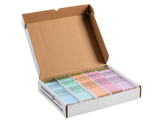 Wood-Cased Pencils, Pre-Sharpened, 2 HB Soft, Pastel Colors, 150 Count
