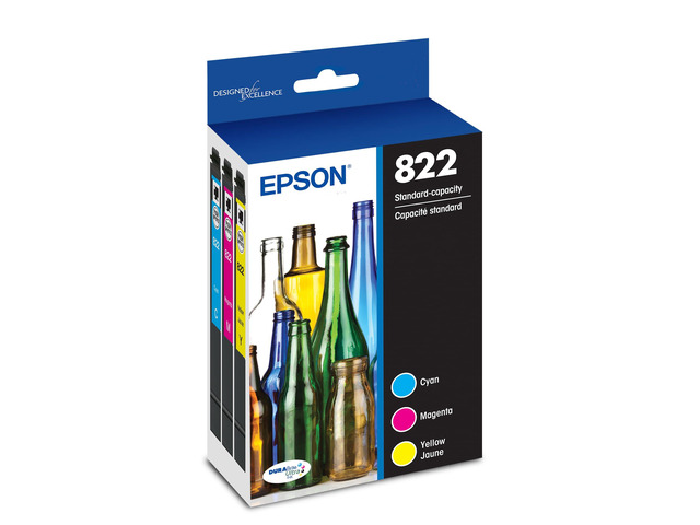 822 Genuine Ink Standard Capacity Color Cartridge 4-Pack T822520 Works with WorkForce Pro WF-3820 WF-3823 WF-4820 WF-4830 WF-4833 WF-4834 Printers