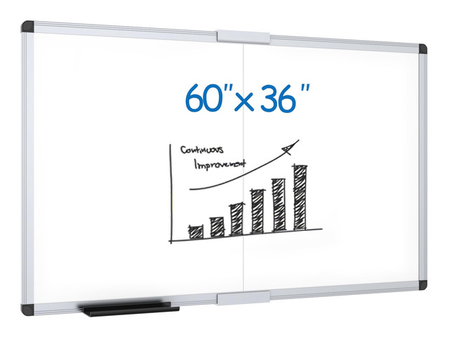 Magnetic Dry Erase Board, 60 X 36 Inches, Foldable Wall-Mounted Whiteboard with Silver Aluminum Frame & Marker Tray for School Office and Home 5' X 3'