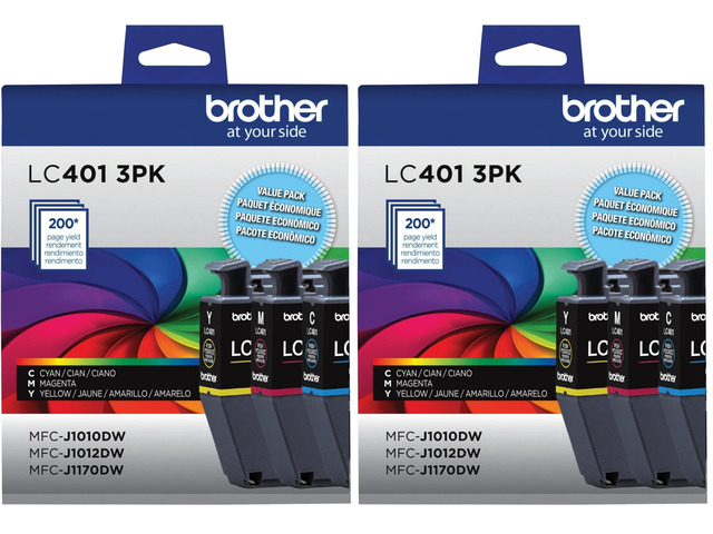 Genuine LC401 Standard Yield Ink Cartridges â Includes 1 Cartridge Each of Cyan,Magenta and Yellow,3 Count (Pack of 2)