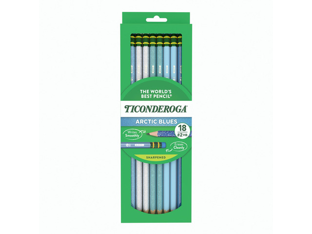 Wood-Cased Pencils Pre-Sharpened, Arctic Blues, 18 Count Ideal for writing, drawing, schoolwork, classrooms and office use