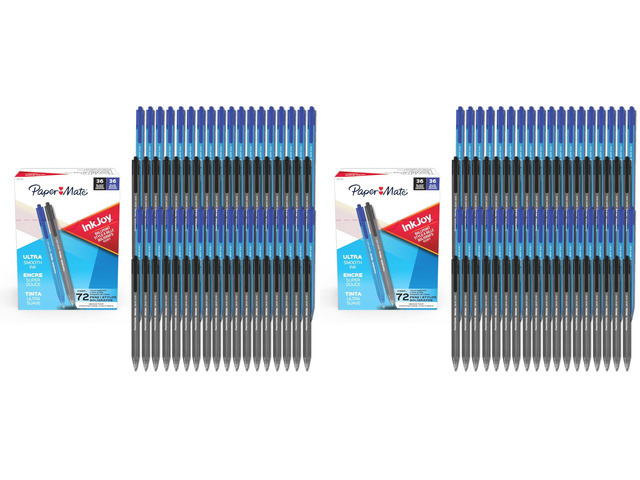 InkJoy 100RT Ballpoint Pens,Medium Point (1.0mm),Black & Blue Ink,- Bulk Pack for School,Home,Office,College,Note-Taking,72 Count (Pack of 2)