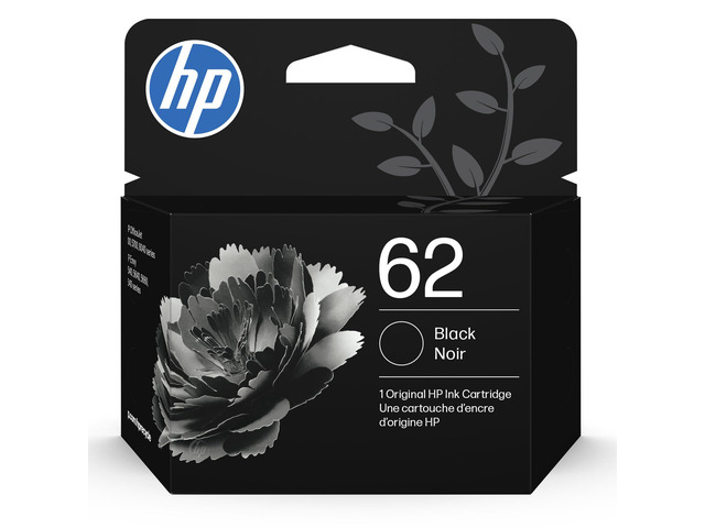 62 Black Ink Cartridge Works with Envy 5540, 5640, 5660, 7640, OfficeJet 5740, 8040, Mobile 200, 250 C2P04AN Packaging May Vary