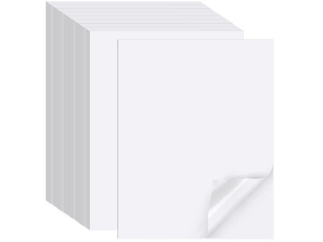 Printable Sticker Paper for Inkjet Printer, 300 Sheets 8.5' x11'' Matte Sticker Printer Paper Full Sheet Labels for Laser/Inkjet Printers, Letter Size