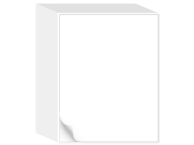 L LIKED 500 Matte Printable White Sticker Paper Full Sheet Labels 8.5'x 11' 500 sheets, strong adhesive, laser/inkjet compatible, smudge-free, for...