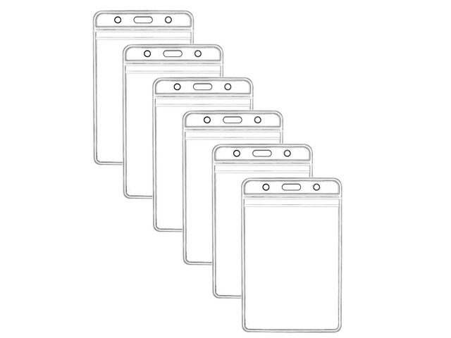 Vertical ID Badge Holders Sealable Waterproof Clear Plastic Holder, Fits RFID/Proximity/Badge Swipe Cards or Credit (300Pcs, Vertical)
