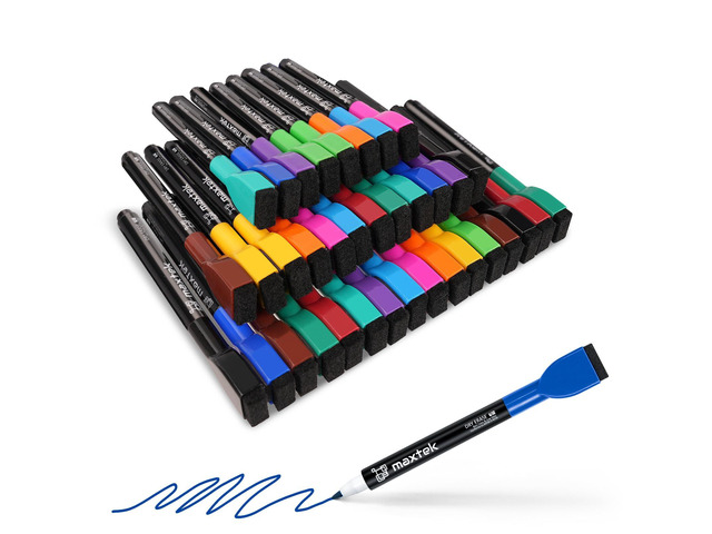 Magnetic Dry Erase Markers, Fine Tip, 12 Colors, 36 Count Low Odor Colorful Whiteboard Markers with Thin Tips for Kids, Calendar Boards and White...