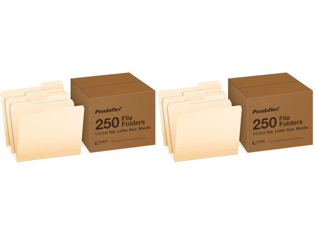 File Folders,250 Bulk Package,Durable Manila Folders,Letter Size (8.5' x 11'),3 Tabs for Easy Labeling,Everyday Filing Essential for...