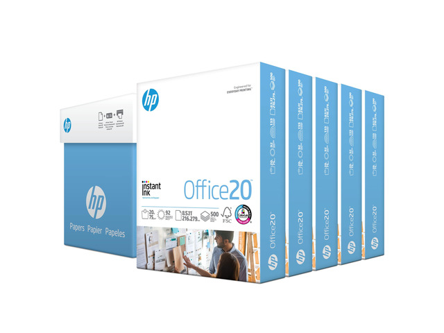 8.5 x 11 Paper Office 20 lb 5 Ream Case - 2500 Sheets 92 Bright Made in USA-FSC Certified 112150C