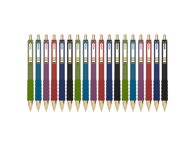 Ballpoint Pens Black Medium Point 1mm Pen with Super Soft Grip Ball Point Pen for Men Women Retractable Pens (Vintage-18 pcs)