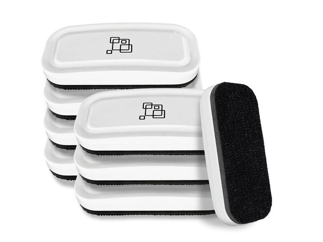 Magnetic Dry Erase Eraser, Pure White, 8 Pack White Board Erasers, Glass Whiteboard Eraser, Office and School Classroom Supplies