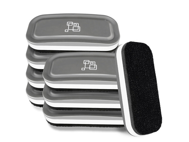 Magnetic Dry Erase Eraser, 8 Pack, Gray White Board Erasers, Glass Whiteboard Eraser, Office and School Classroom Supplies