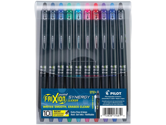 FriXion Synergy Clicker Erasable, Pack of 10, Assorted Colors