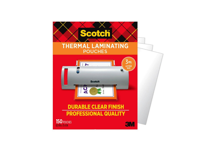 Thermal Laminating Pouches, Clear Fits Letter Sized (8.9 in. × 11.4 in.) Paper, 150 Pouches