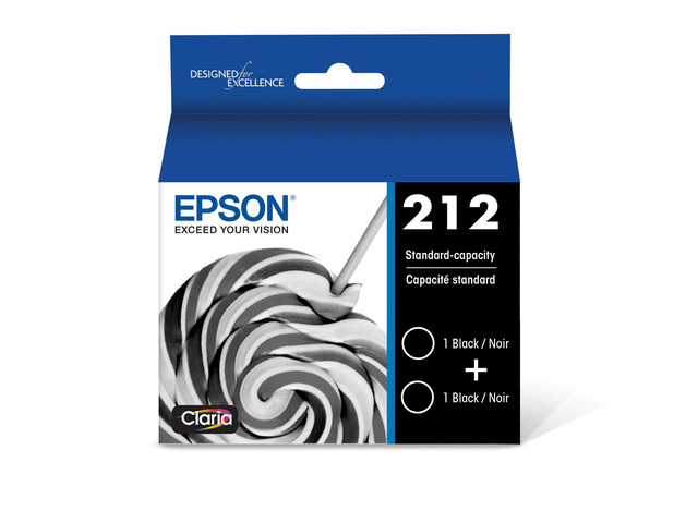212 Genuine Ink Black Dual Pack Cartridges T212120-D2 Works With WorkForce WF-2830 WF-2850 Expression XP-4100 XP-4105 Inkjet Printers
