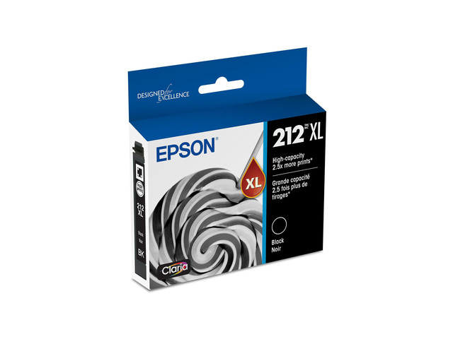 212 Claria Ink High Capacity Black Cartridge (T212XL120-S) Works with Workforce WF-2830, 2850 and Expression XP-4100, 4105