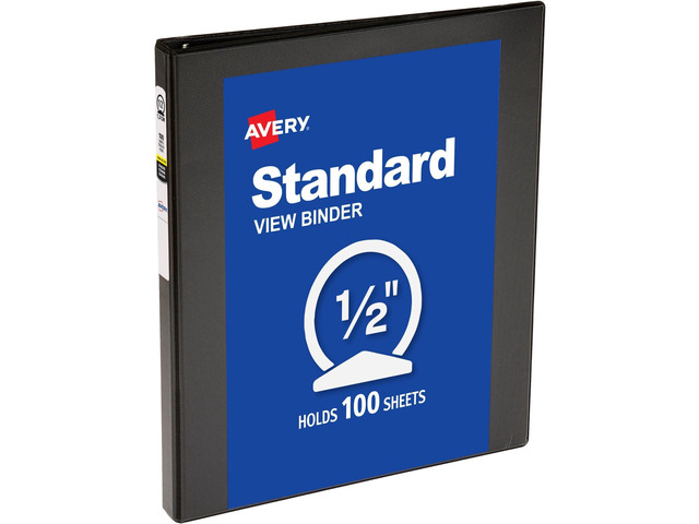 Economy View 3 Ring Binder, 0.5' Round Rings, 100-Sheet Capacity, 0.7 Inch Wide Spine, Great for Home, School Supplies, Office, or Organization...