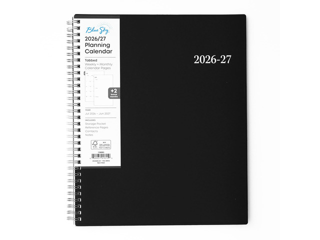 2026-2027 Weekly & Monthly Academic Planner, 8.5'x11', Enterprise July 2026 - June 2027, Flexible Cover, Wirebound, Laminated Tabs, Academic Year