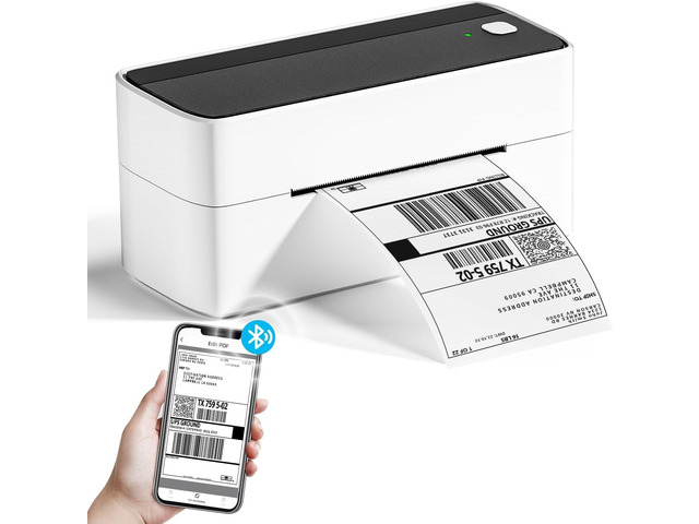 Thermal Shipping Label Printer 241BT Black White Wireless Label Printer for Small Business and Shipping Package, Compatible with iPhone, Android,...