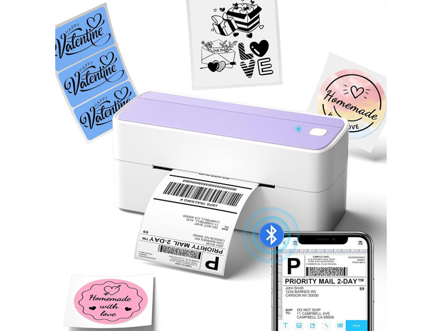 Bluetooth Thermal Label Printer, 241BT 4x6 Wireless Label Printer Shipping Label Printer for Small Business and Shipping Package, Compatible with...