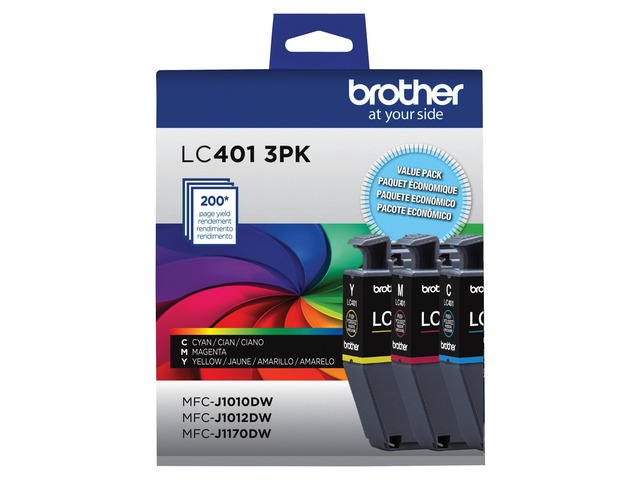 Genuine LC401 Standard Yield 3-Pack Ink Cartridges Ã¢ Includes 1 Cartridge Each of Cyan, Magenta and Yellow, 3 Count (Pack of 1)