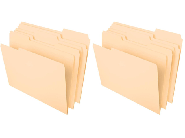 File Folders,Durable Manila Folders,Letter Size (8.5' x 11'),3 Top Tabs for Easy Labeling,Everyday Filing Essential for Offices,Classrooms & Home...