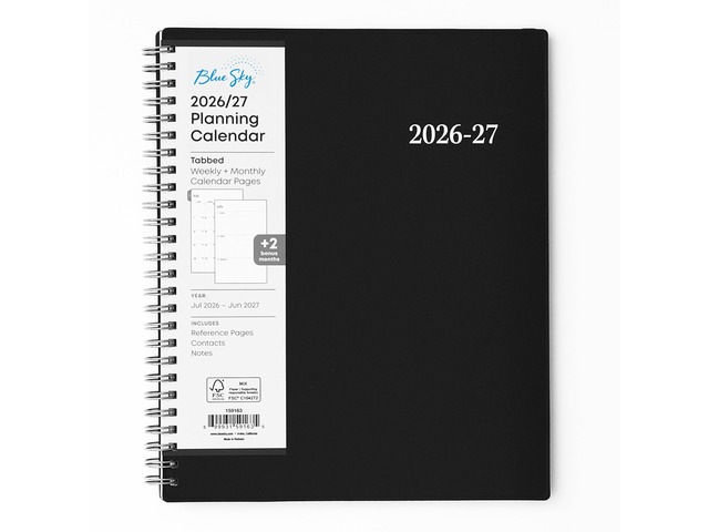 2026-2027 Weekly & Monthly Academic Planner, 7'x9', Enterprise July 2026 - June 2027, Flexible Cover, Wirebound, Laminated Tabs, Academic Year