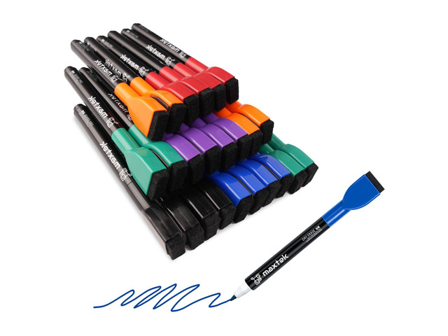 Magnetic Dry Erase Markers, Fine Tip, 24 Count, 6 Colors Low Odor Colorful Whiteboard Markers with Thin Tips for Kids, Calendar Boards and White Board
