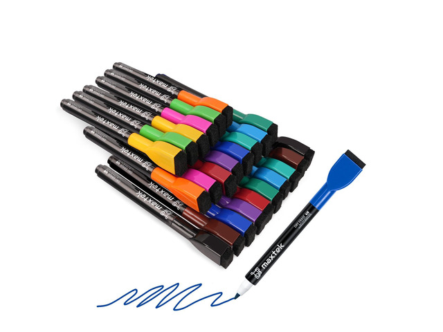 Magnetic Dry Erase Markers, Fine Tip, 24 Count, 12 Colors Low Odor Colorful Whiteboard Markers with Thin Tips for Kids, Calendar Boards and White...