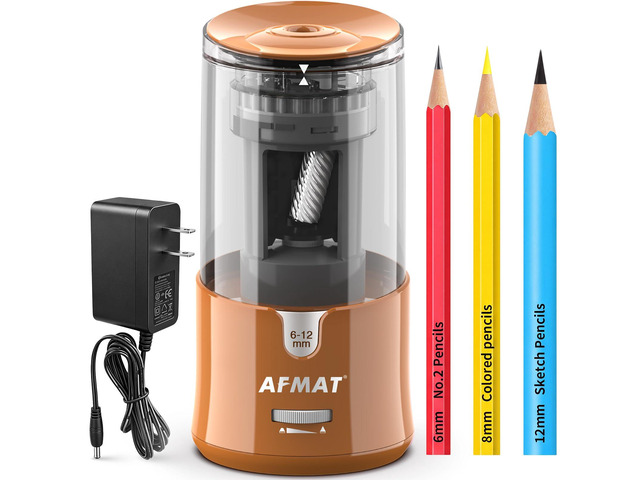 Electric Pencil Sharpener, Plug-in Pencil Sharpener for 6-12mm Pencil For No.2/Colored/Jumbo Pencils, Auto Stop, Super Fast & Sharp, Replaceable...