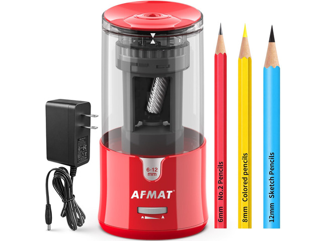 Electric Pencil Sharpener, Plug-in Pencil Sharpener for 6-12mm Pencil For No.2/Colored/Jumbo Pencils, Auto Stop, Super Fast & Sharp, Replaceable...