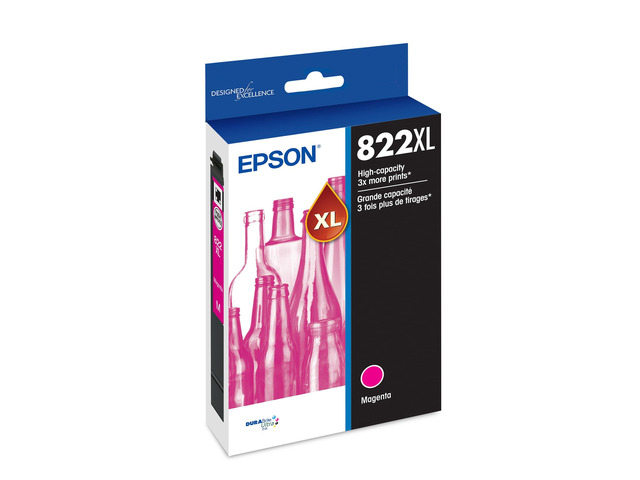 822XL Genuine High Capacity Magenta Ink Cartridge T822XL320 Works with WorkForce Pro WF-3820 WF-3823 WF-4820 WF-4830 WF-4833 WF-4834 Printers