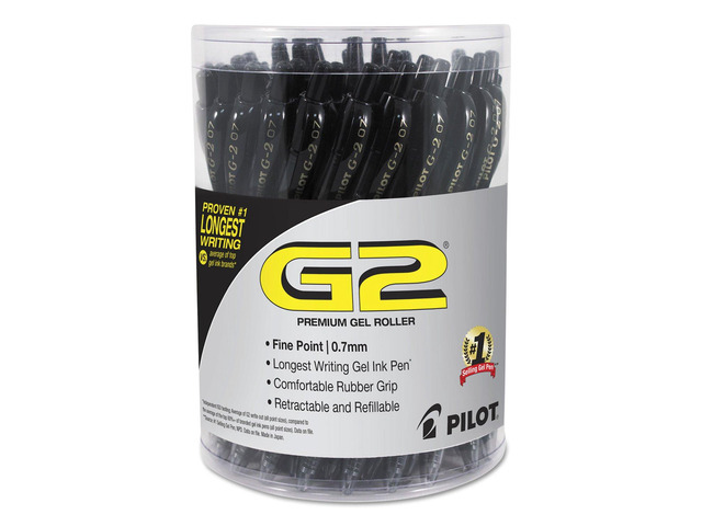 G2 Premium Gel Roller Pen, Retractable and Refillable, Fine Point 0.7 mm, Black Ink, 36 Count