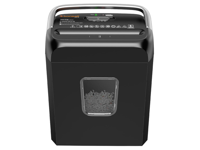 5-6 Sheet Cross Cut Paper Shredder for Home use, 3.4 Gal Bin P-4 Security Level, Shreds Credit Cards, Staples & Paper Clips, with Portable Handle,...
