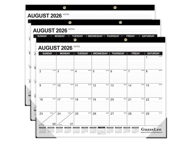 Large Desk Calendar 2026, 3 Packs, 19 Months from Jun. 2026 to Dec. 2027, 22' x 17' Desk/Wall Calendar Hanging Planner with Julian Date, Notes,...