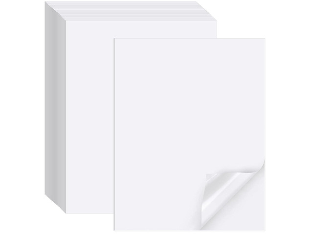 Printable Sticker Paper for Inkjet Printer, 150 Sheets 8.5' x11'' Matte Sticker Printer Paper Full Sheet Labels for Laser/Inkjet Printers, Letter Size