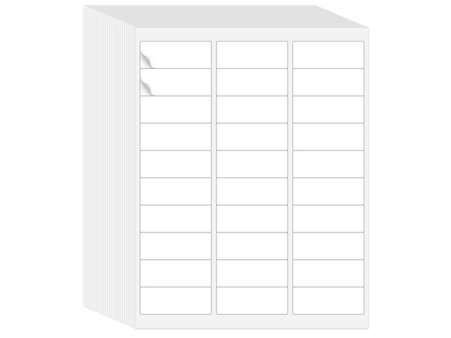 L LIKED 1' x 2-5/8' Address Labels 30/Sheet 15000 Labels 500 Sheets Printable, blank, compatible with laser & inkjet printers, for address, mailing...