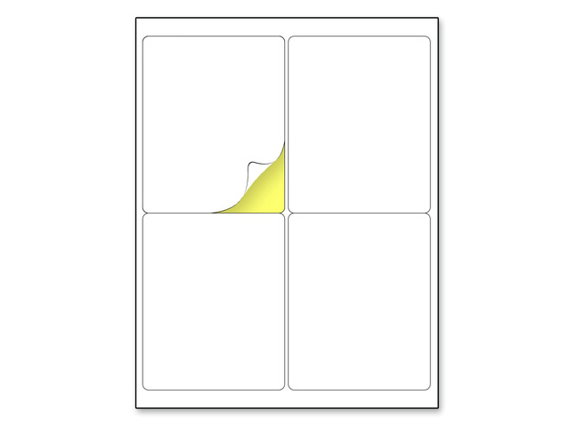 (4' x 5') 200 Sheets, Large White Labels Stickers - Laser/Inkjet Printable