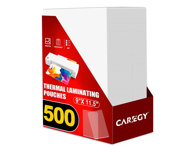 Thermal Laminating Pouches, 500 Pack 3 Mil 9 x 11.5 Inches Laminating Sheets Paper for Laminator, Clear, Letter Size, Office and School Supplies