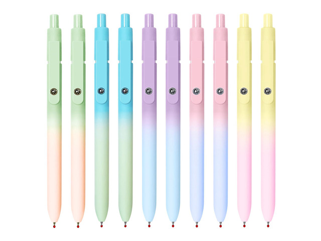 Gel Pens, 10 Pcs Black Ink Pens for Women, 0.7mm Medium Point Smooth Writing Pens with Silicone Grip, High-End Series Metal Clip Retractable Pens...