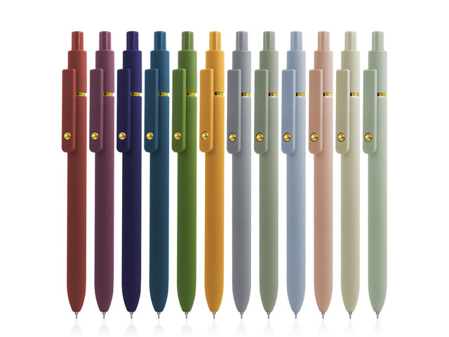 Gel Pens, 12 Pcs Black Ink Pens for Women, 0.5mm Fine Point Smooth Writing Pens, High-End Series Retractable Pens for Journaling Note Taking (12...