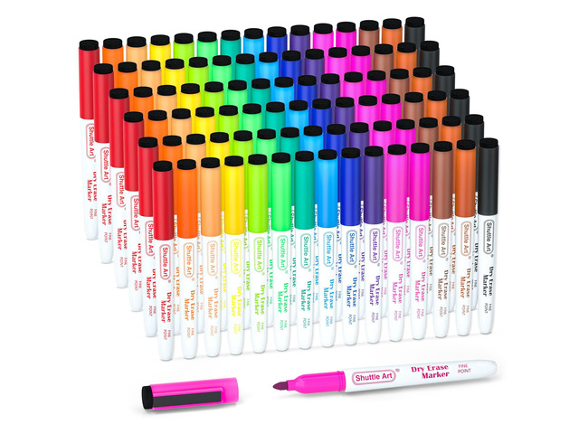 Dry Erase Markers, 90 Bulk Pack 15 Colors Magnetic Whiteboard Markers with Erase, Fine Point Dry Erase Markers are Perfect for Writing on...