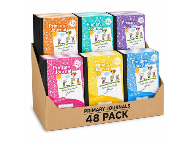 Primary Composition Notebook K-2, Primary Journal Grades K 2, Preschool, 1st Grade, Kindergarten Notebooks, Primary Ruled - 9.75 x 7.50 - Sturdy...