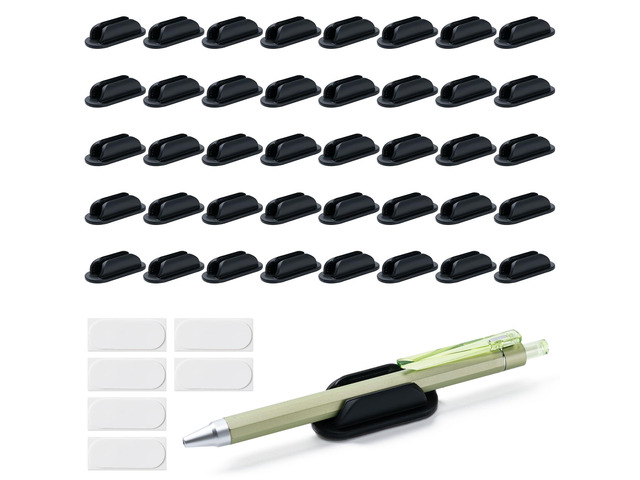 40 Pack Adhesive Pencil Holders for Desk,Silicone Flexible Pen Holder for Wall, Office, School,Home,Classroom Must Haves,Teacher Supplies...
