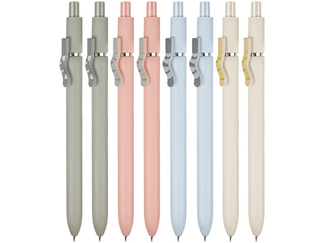 Cat Pens, 8 Pcs 0.5mm Cute Kawaii Black Ink Fine Point Smooth Writing, High-End Series Cat's Tail Retractable for Journaling Note Taking