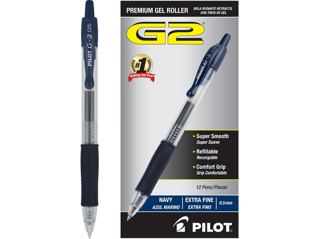 G2 Premium Rolling Ball Gel Pens, 0.5mm, Navy Blue Ink, 12-Pack