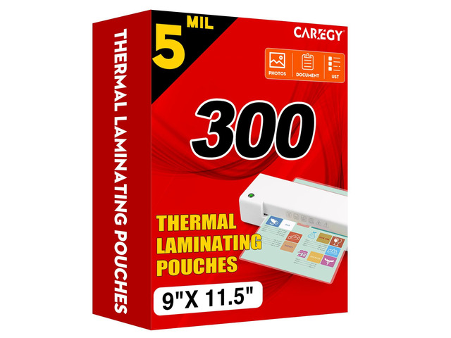 300 Pack Laminating Sheets, Holds 8.5 x 11 Inch Sheets,5 Mil 9 x 11.5 Inches Thermal Laminating Pouches for Laminator, Clear, Letter Size, Office...