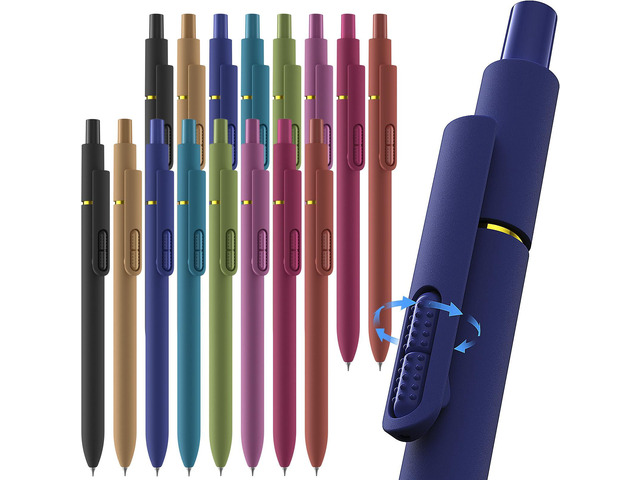16 Pack Gel Pens, Quick-Dry Long Lasting Black Ink-0.7mm Fine Point Smooth Long-Lasting Ink Pens, Stress Relief, No Smear, No Bleed, Journaling,...