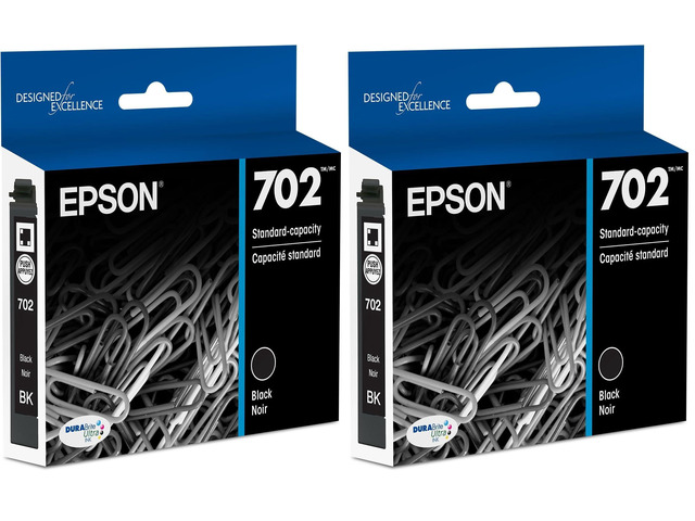 702 DURABrite Ultra Ink Standard Capacity Black Cartridge (T702120-S) Works with Workforce Pro WF-3720, 3730, 3733, 1 Count (Pack of 2)