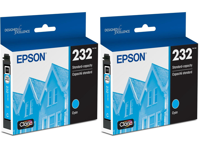 T232 Cyan Ink Cartridge, Standard Capacity (Pack of 2)